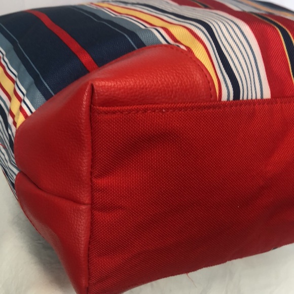 LANCÔME red, white, and blue striped cloth tote. - Picture 9 of 11